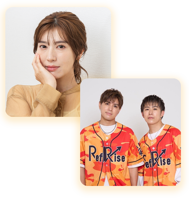 女性タレントと男性2人組タレントの写真セット